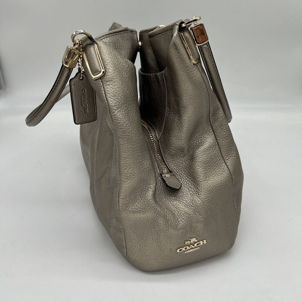 Coach Phoebe Shoulder Bag Pebbled Leather Handbag Light Gold Retail $395
